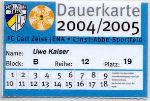 Fv Dresden Nord Ticket Ol 2004/2005 FC Carl Zeiss Jena 25.09.2004 