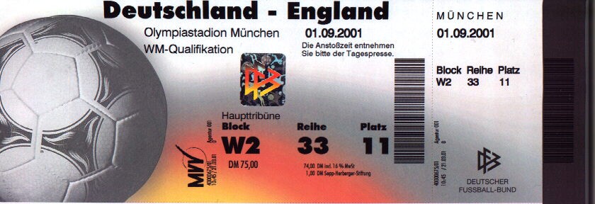 Germany v ENGLAND, 01.09.2001